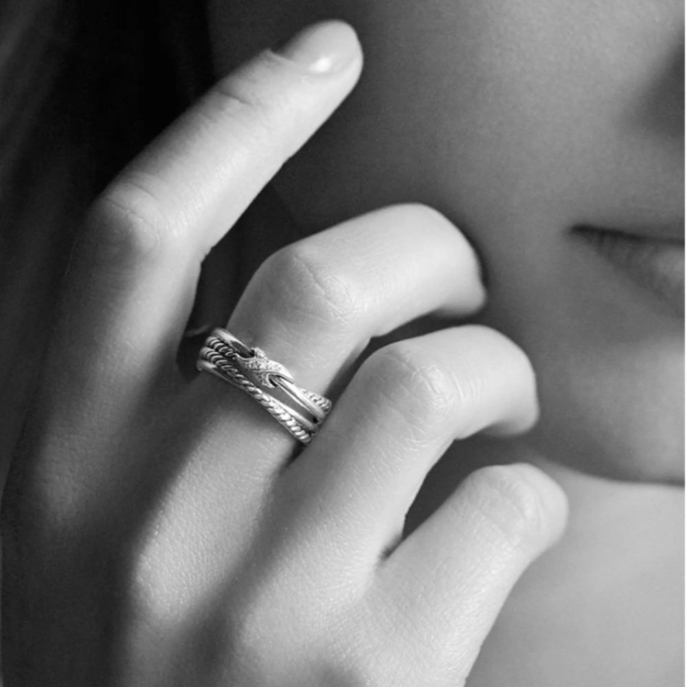 David Yurman X Collection Ring with Diamonds - Picture 2 of 8